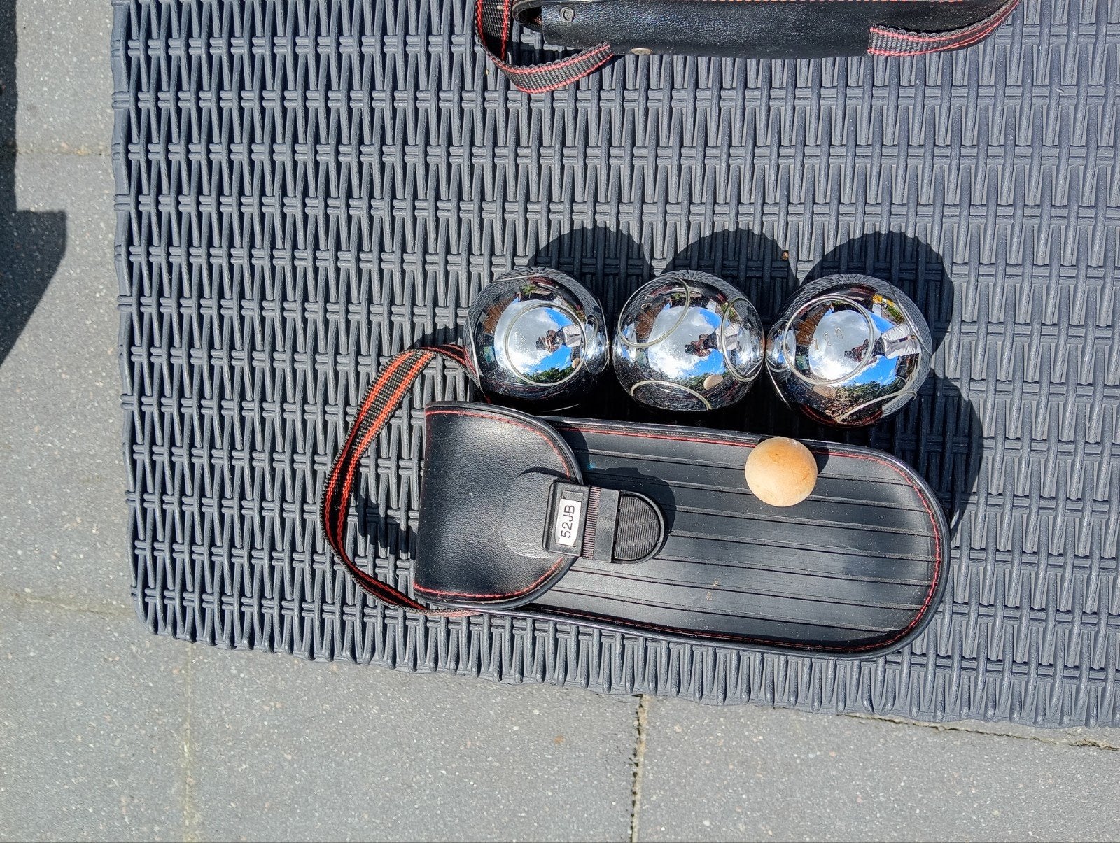 Petanque set met 3 ballen en draagtas, Ophalen of Verzenden, Gebruikt