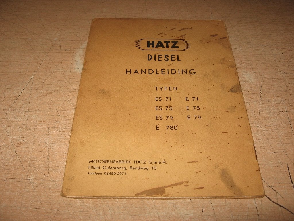 HATZ Diesel handleidig Typen ES71,E71,ES75,E75,ES79,E79,E780, Ophalen of Verzenden, Overige merken