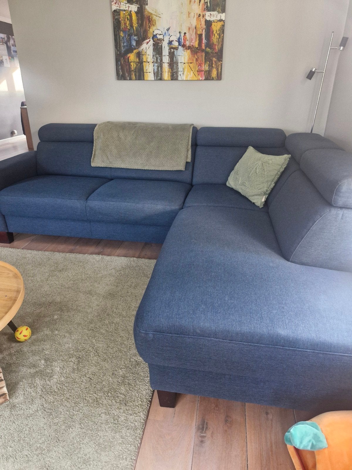 Hoekbank met verstelbaar hoofdkussen, Huis en Inrichting, Ophalen, 250 tot 300 cm, Gebruikt, Hoekbank
