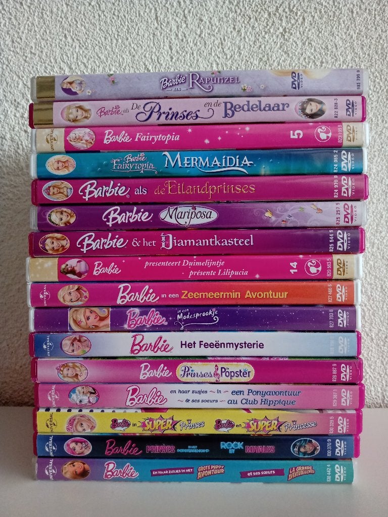 BARBIE DVD’S (16 stuks), Europees, Gebruikt, Tekenfilm, Ophalen of Verzenden