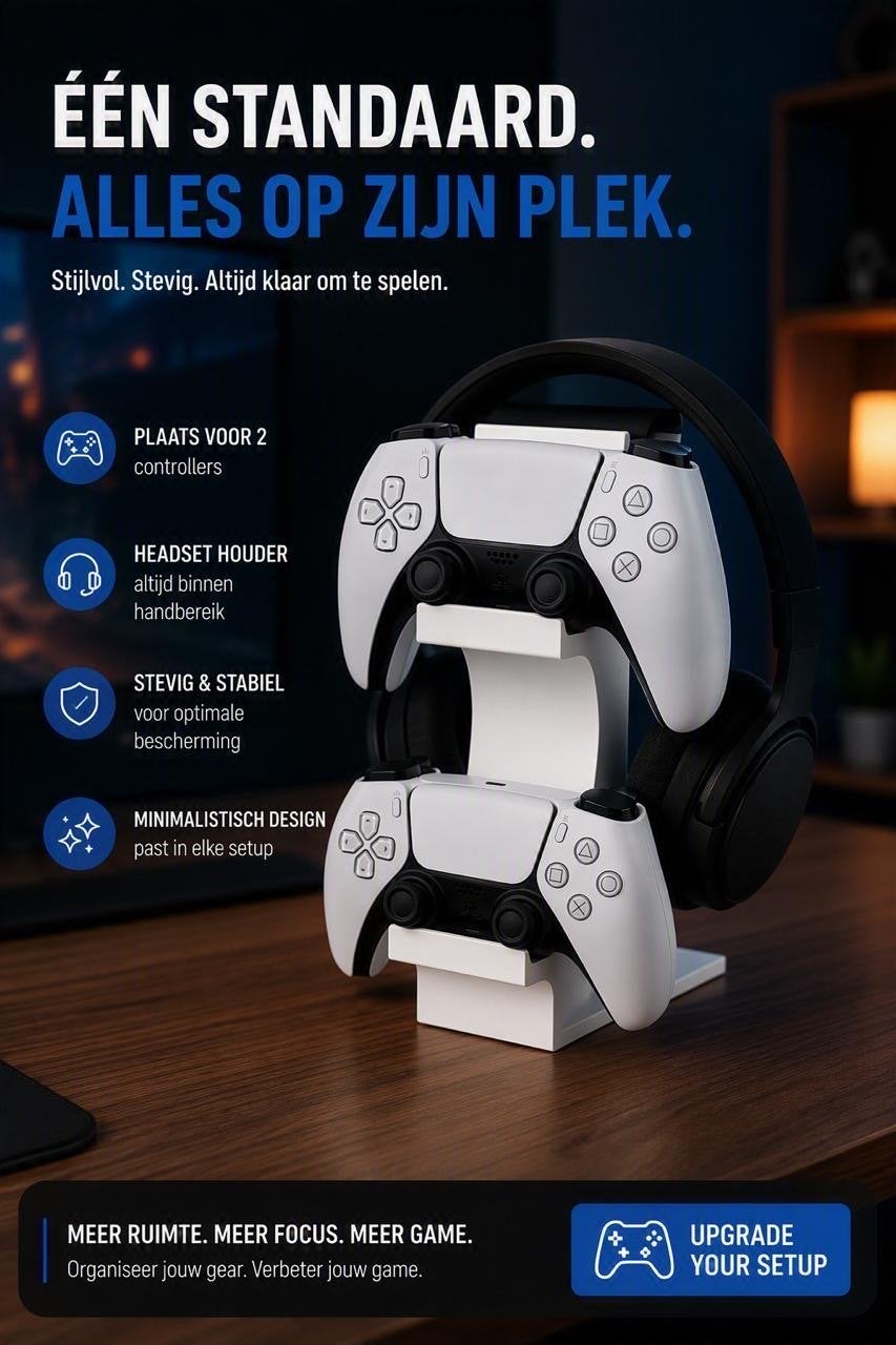 Controller standaard met headset houder, Ophalen of Verzenden, Nieuw, PlayStation, Houder/standaard