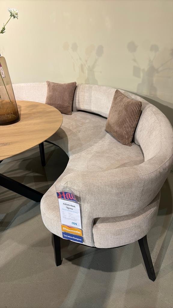 Eetkamerbank Ravena - Crème Showroommodel, Huis en Inrichting, Banken | Sofa's en Chaises Longues, Ophalen, Driepersoons, 75 tot 100 cm