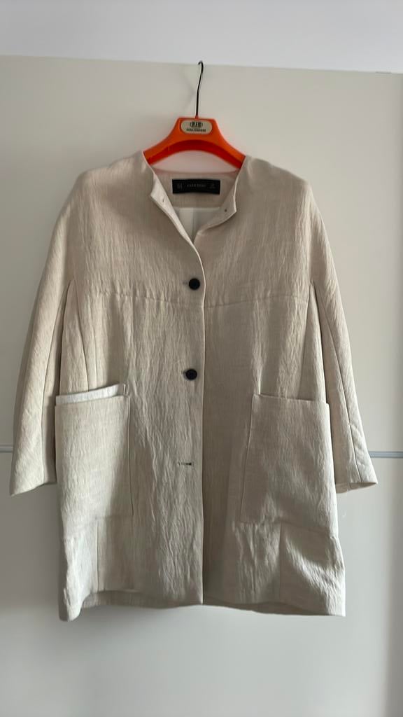 Nieuwe linnen jas van de zara mt m, Kleding | Dames, Ophalen of Verzenden, Zo goed als nieuw