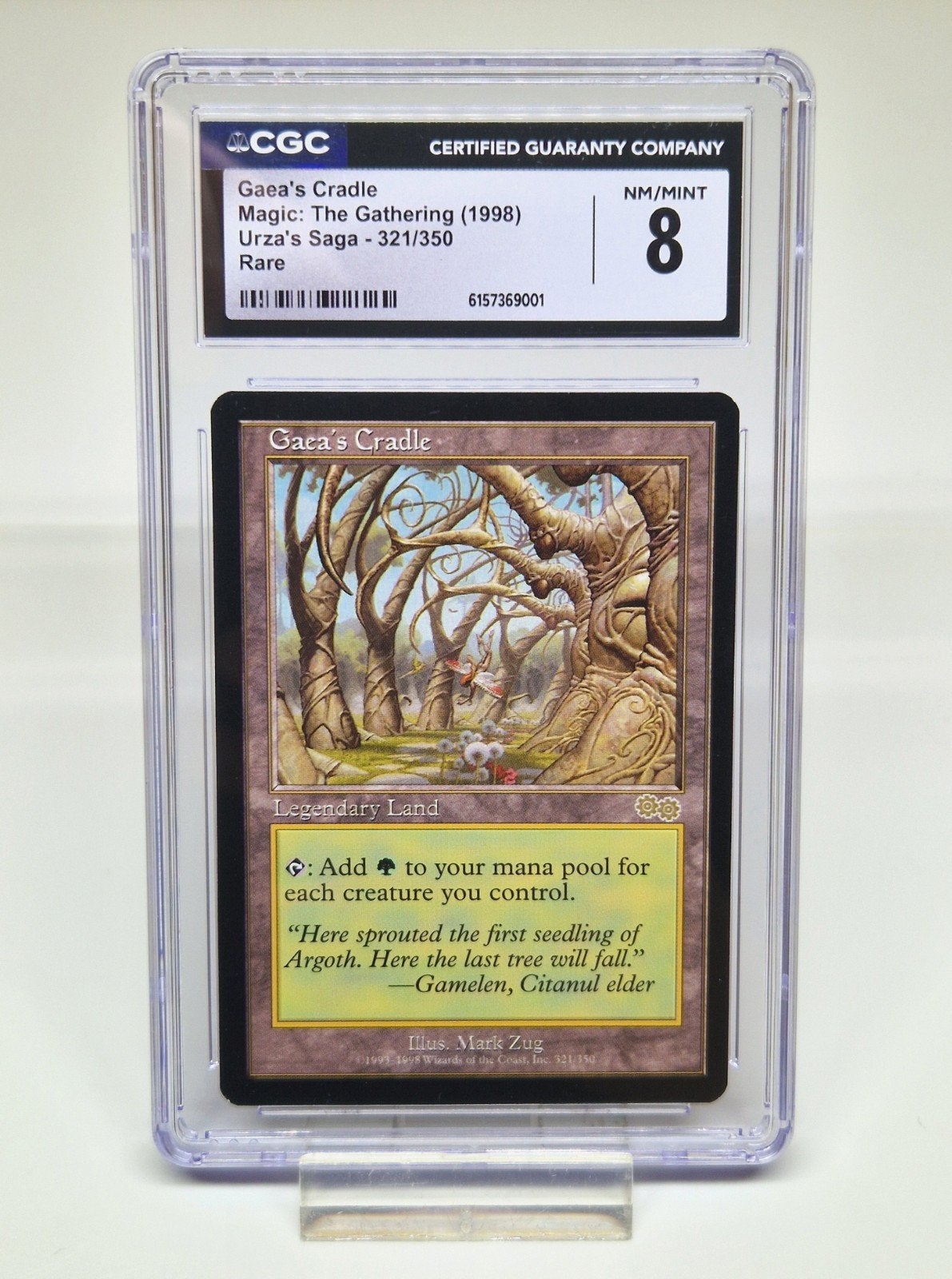 Magic The Gathering Gaea's Cradle Urza's Saga 321/350 CGC 8., Ophalen of Verzenden, Zo goed als nieuw, Losse kaart