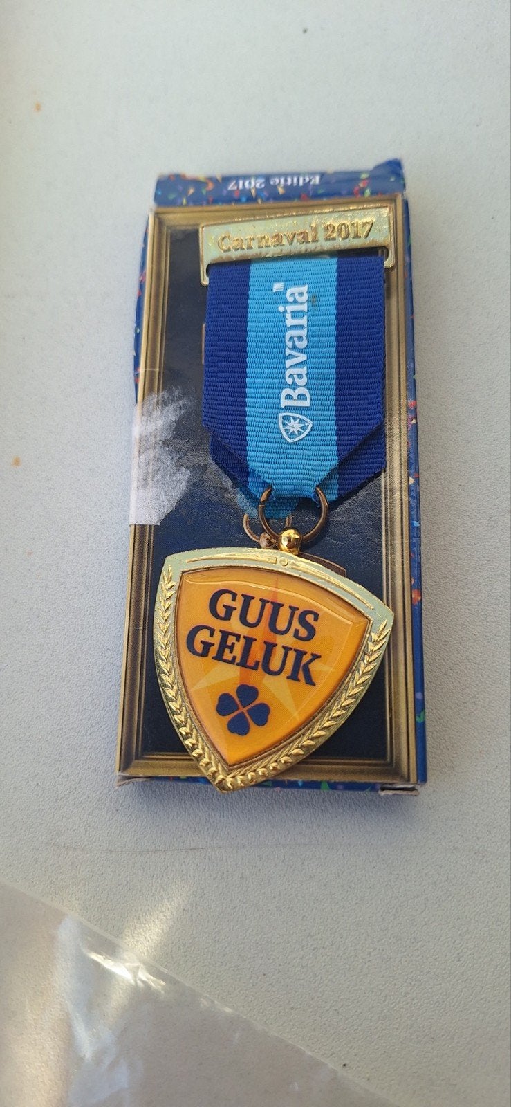 Bavaria carnaval medaille 2017 guus geluk (281124), Verzamelen, Ophalen of Verzenden, Zo goed als nieuw, Bavaria