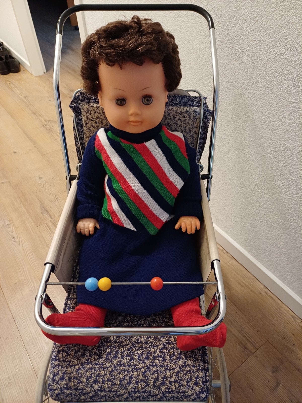 Vintage Babypop met kinderwagen - Jaren '70, Ophalen