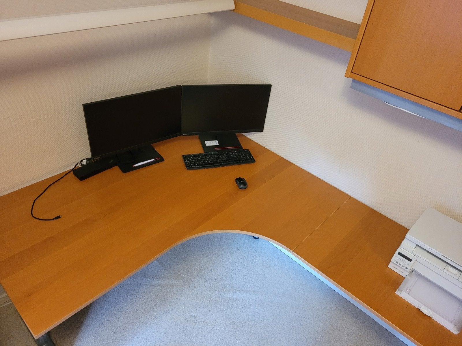 Hoekbureau met kasten en planken, complete werkplek Ikea Pax, Ophalen, Gebruikt, Hoekbureau, Bruin
