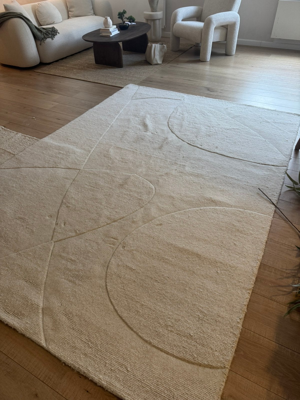 Gebroken wit vloerkleed van wol 290x200, Huis en Inrichting, Stoffering | Tapijten en Kleden, Ophalen, Wit, 200 cm of meer, Zo goed als nieuw