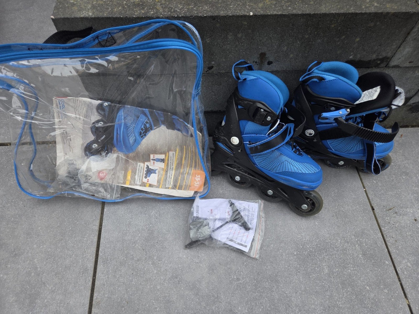 Verstelbare inline skates blauw - Maat 33-37, Overige merken, Verstelbaar, Kinderen, Ophalen of Verzenden