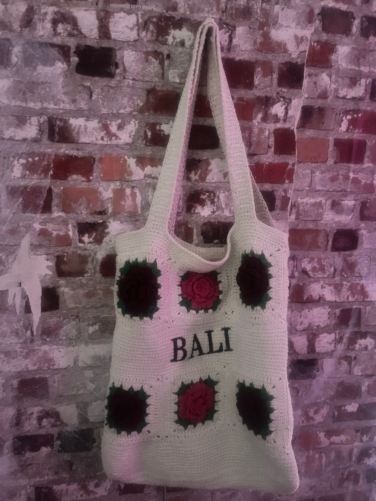 Unieke Gehaakte Tas met 'BALI' Opdruk, Ophalen of Verzenden, Nieuw, Beige, Shopper