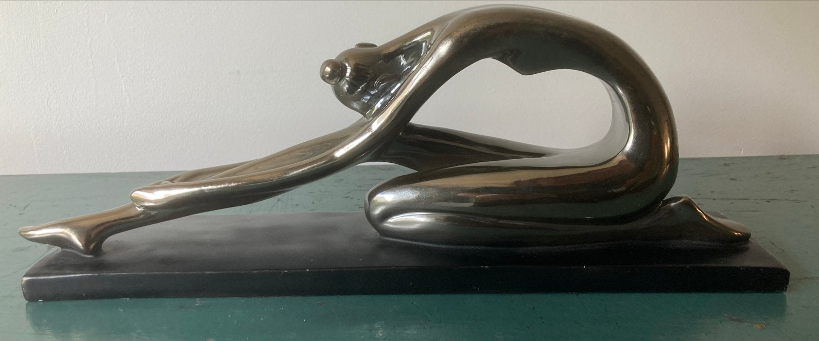 Sierlijk beeldje ballerina op sokkel, Zilver, Minder dan 20 cm, Verzenden, Kunststof