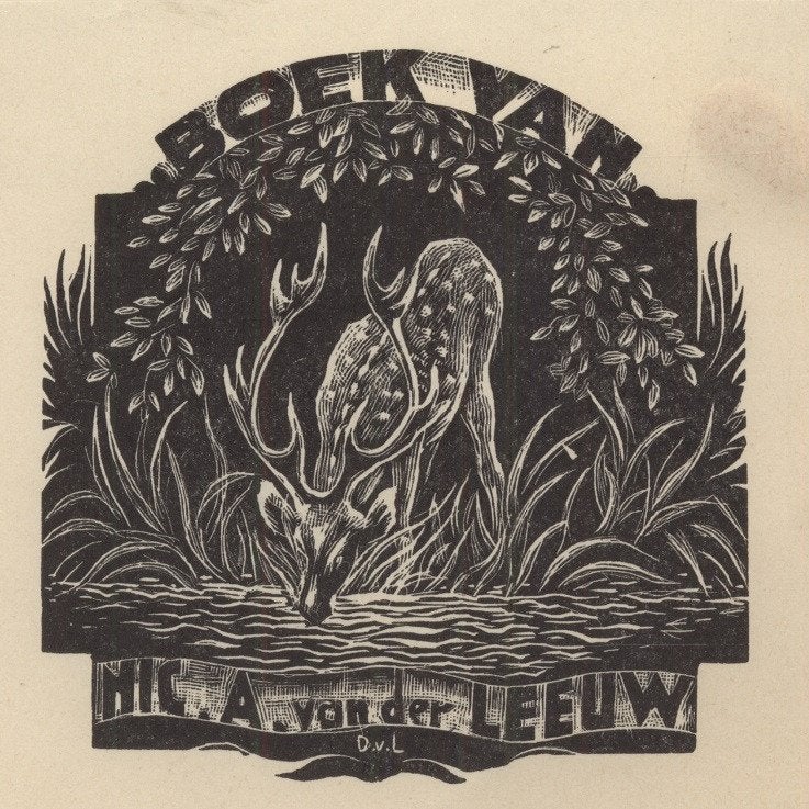 0280 Ex Libris Nederland : Dirk Govert van Luijn, 1942, Verzenden, Ex libris