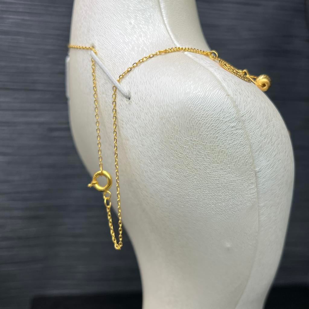 21k gouden ketting collier munten schakel, Ophalen of Verzenden, Zo goed als nieuw, Goud
