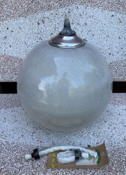 Grote geglazuurde keramieken bolvormige olielamp -Ø28cm -7kg, Ophalen of Verzenden, Zo goed als nieuw
