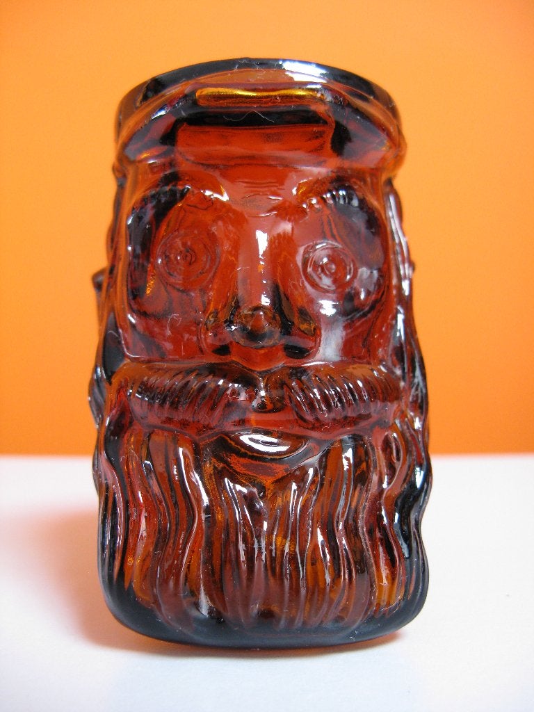 vintage parfumflesje AVON man met baard en pet bruin glas, Ophalen of Verzenden, Gebruikt