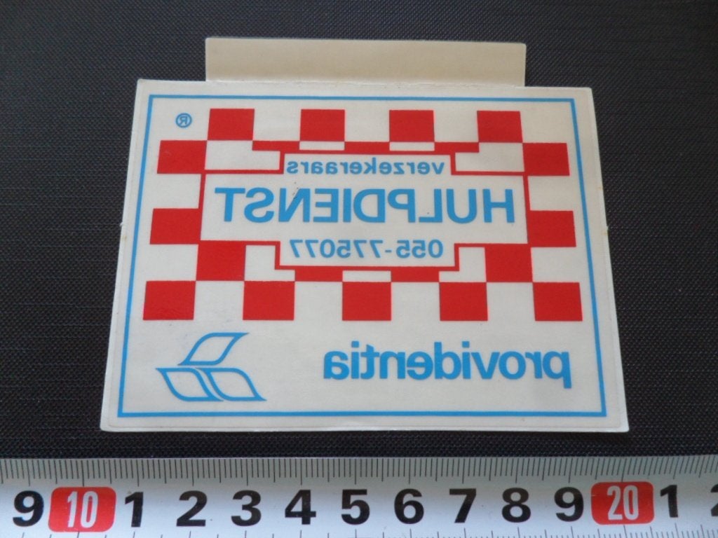 sticker raamsticker providentia verzekeraars hulpdienst, Ophalen of Verzenden, Zo goed als nieuw