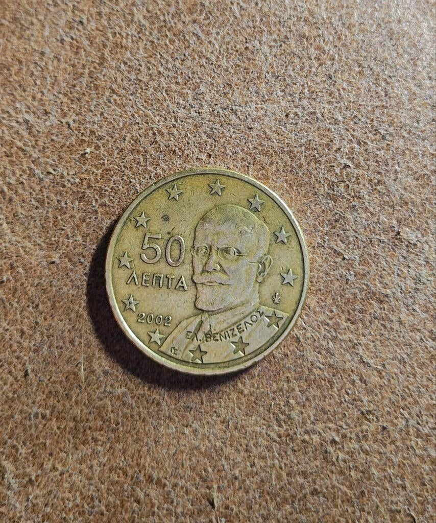 Griekse 50 cent munt 2002, geslagen in Finland, Ophalen of Verzenden, Griekenland, 50 cent, Losse munt
