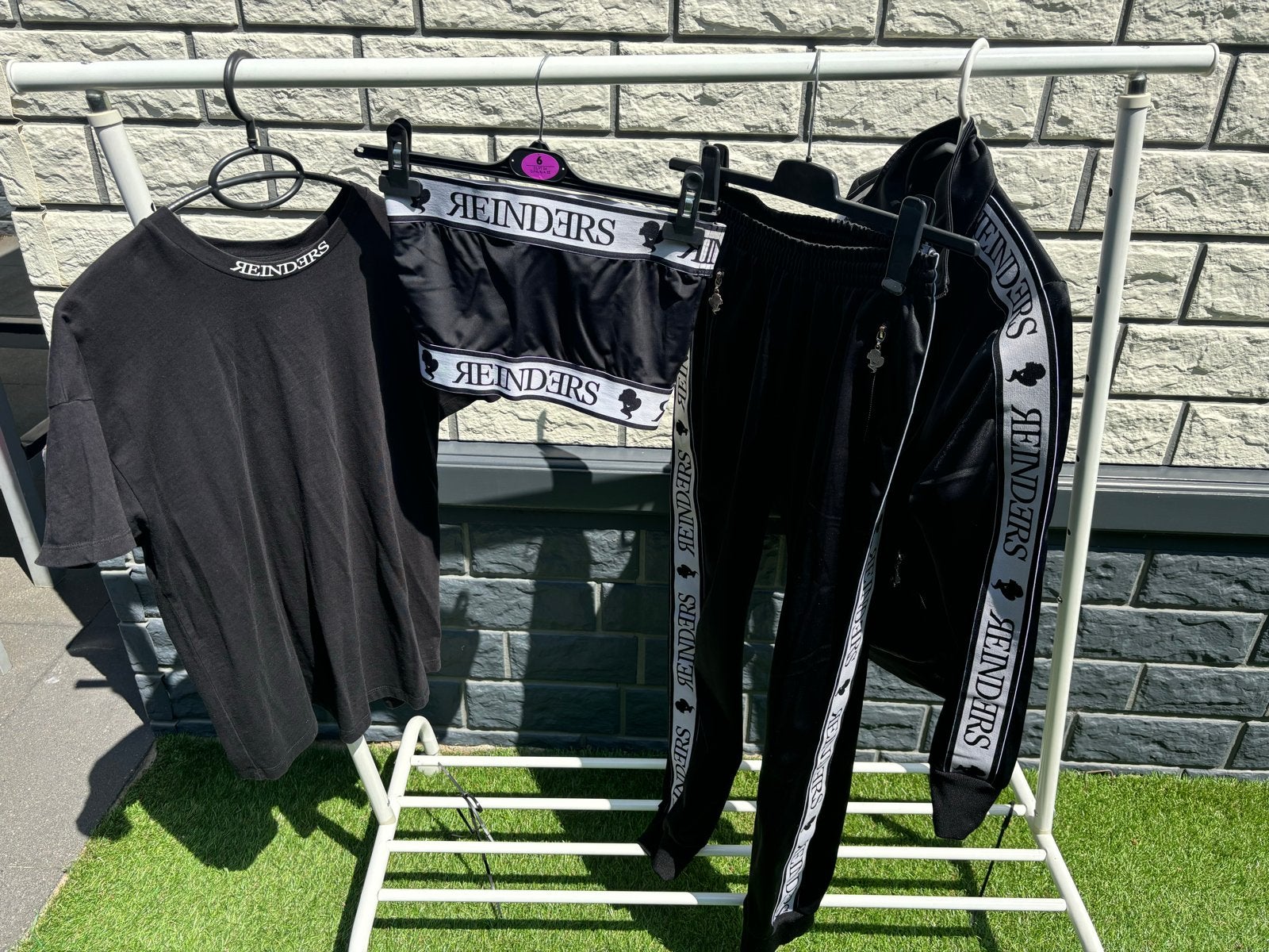 Reinders Sportset Zwart XS, Kleding | Dames, Ophalen, Zwart, Zo goed als nieuw, Korte mouw