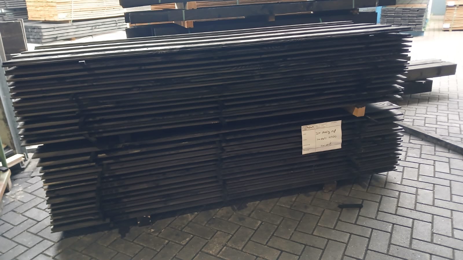 Douglas Lariks Zweeds rabat 2,5m restpartij 130 stuks zwart, Ophalen, Zo goed als nieuw, 250 cm of meer, Planken