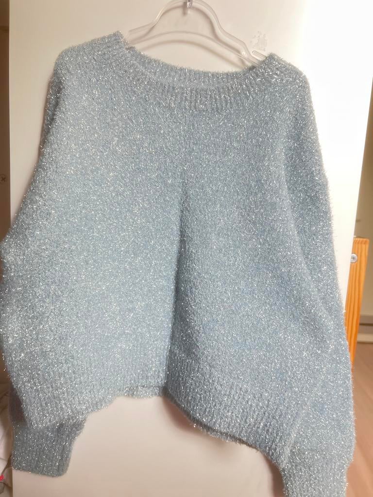 Reserved Trui Lichtblauw Glitter Maat 128, Ophalen of Verzenden, Zo goed als nieuw