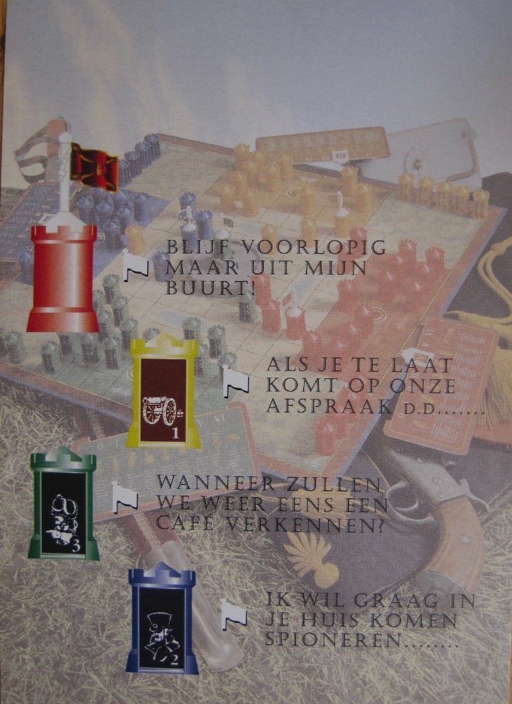 Boomerang kaart met reclame voor Stratego - nieuw, Verzenden, 1980 tot heden, Ongelopen, Overige thema's