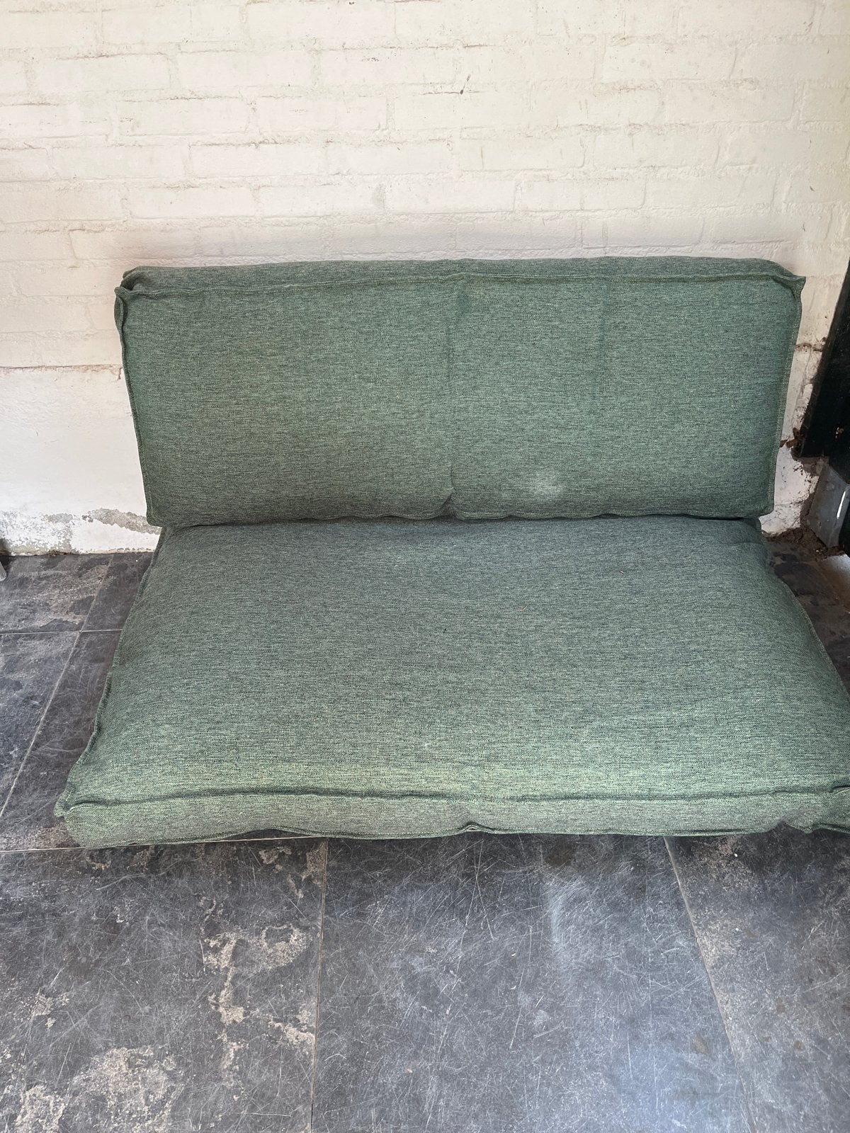 Set groene palletkussens met 2 rug- en 2 zitkussen, Ophalen, Gebruikt