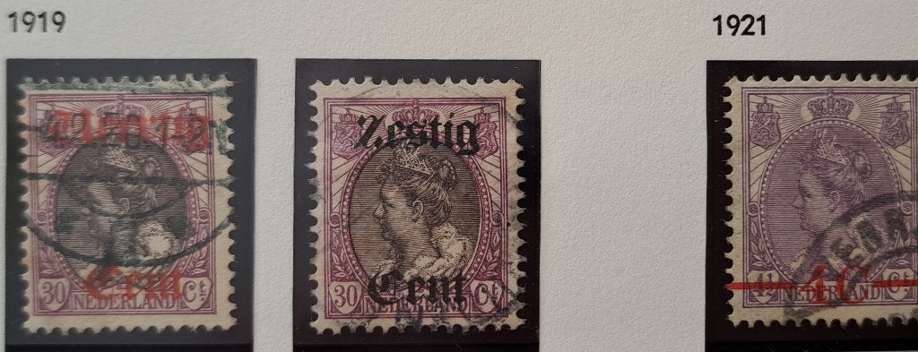 Nederland 1919/1921 nvph 102-103-106 gest. (Davo), Ophalen of Verzenden, T/m 1940, Gestempeld