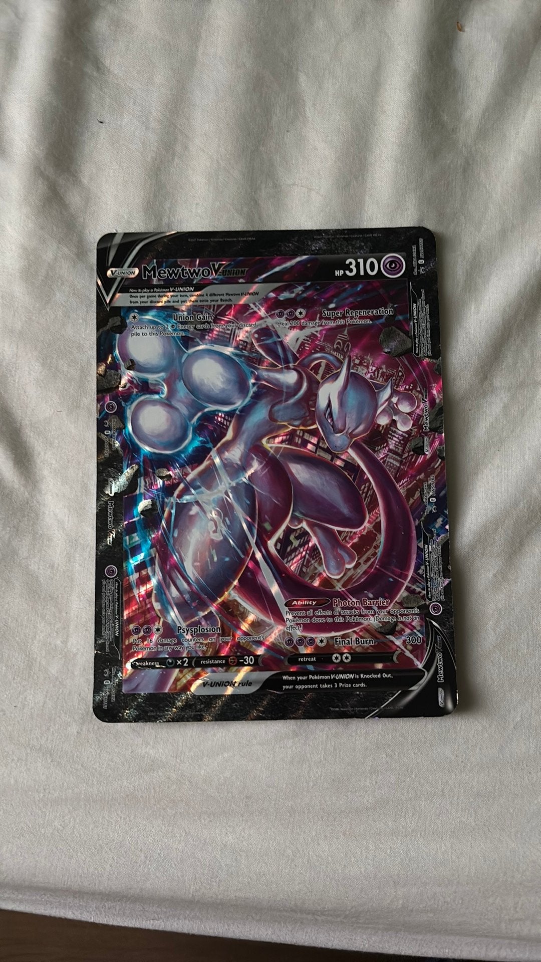 Pokémon Mewtwo V-UNION 310 HP – Complete 4-delige kaart, Ophalen of Verzenden, Zo goed als nieuw, Speelkaart(en)