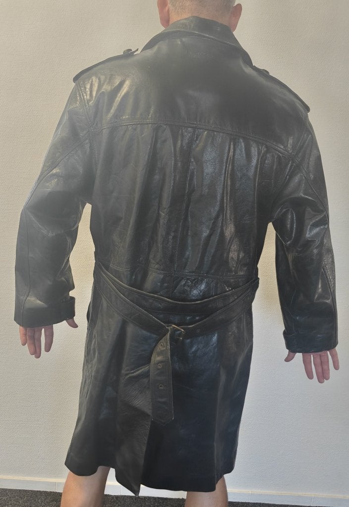 Lange leren Nickelson jas, Zwart, Nickelson, Maat 56/58 (XL), Ophalen of Verzenden