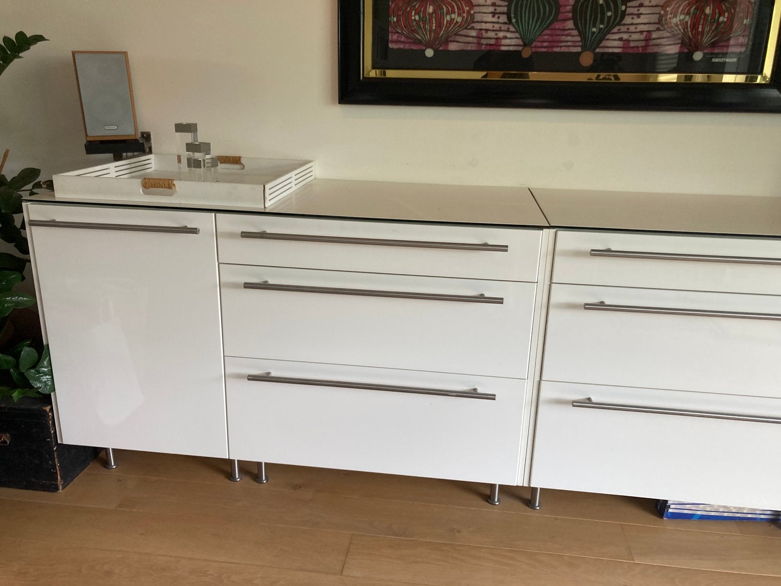 (Keuken)kasten met glasplaat, Ophalen, 100 tot 150 cm, Zo goed als nieuw, 50 tot 75 cm