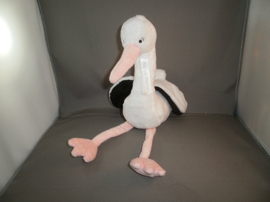 happy horse ooievaar Stork Stan zwart/wit roze snavel/poten, Ophalen of Verzenden, Middelgroot (20 tot 80 cm), Meerkleurig, Overige typen