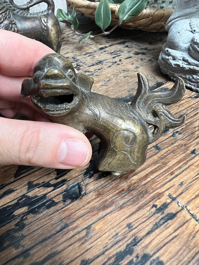 Chinese oude brons foo dog leeuw chinees oud aziatisch, Antiek en Kunst, Ophalen of Verzenden