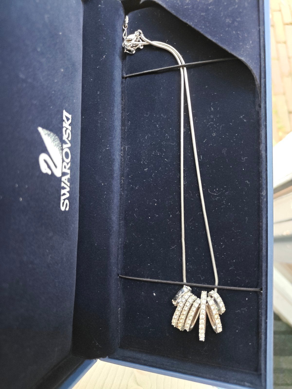 Swarovski ketting met kristallen hanger, Met kristal, Overige materialen, Ophalen of Verzenden, Zo goed als nieuw