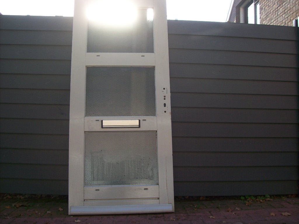 deur met glas, Ophalen, Gebruikt, 80 tot 100 cm, Buitendeur