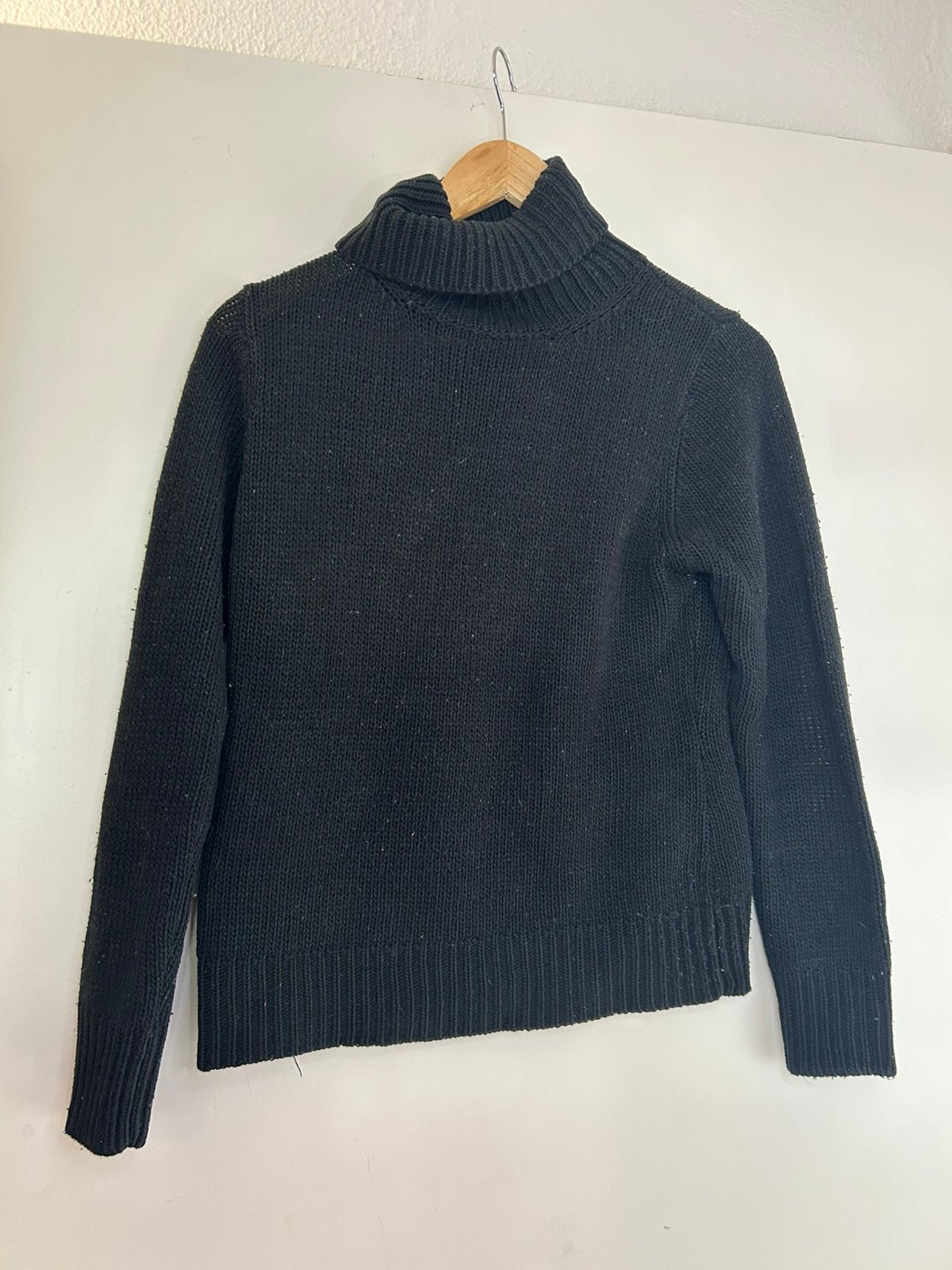 Zwart wollen dames coltrui | vintage | maat M | 70% wol, Ophalen of Verzenden, Gedragen, Maat 38/40 (M), Zwart
