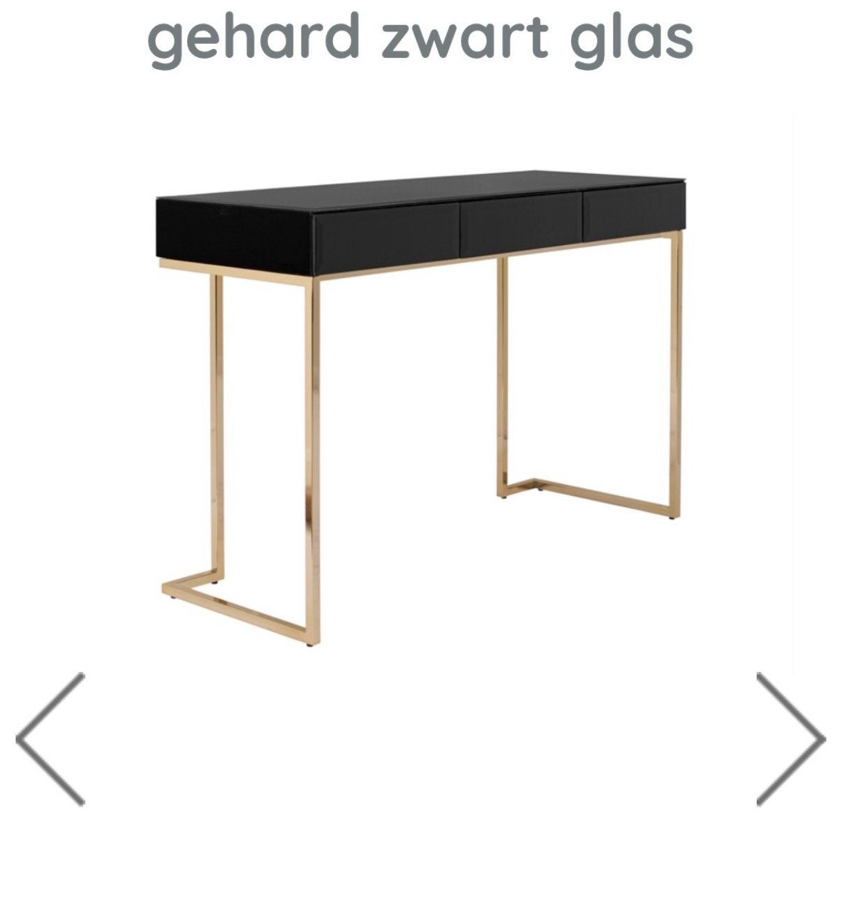 sidetable /kapTafel 3lades, zwart glas BELIANI,gratis spigel, Huis en Inrichting, Tafels | Kaptafels, Ophalen, 100 tot 150 cm
