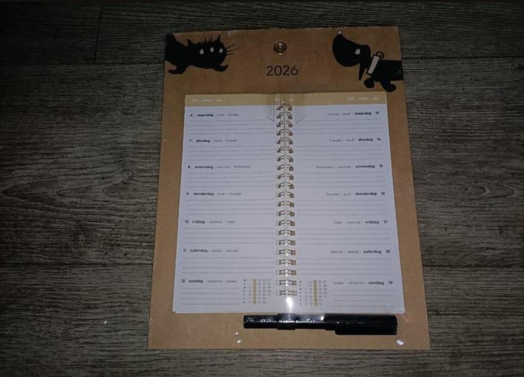 🐾takkie en siepie weekkalender🐾.   Nieuw, Diversen, Verzenden, Weekkalender, Nieuw