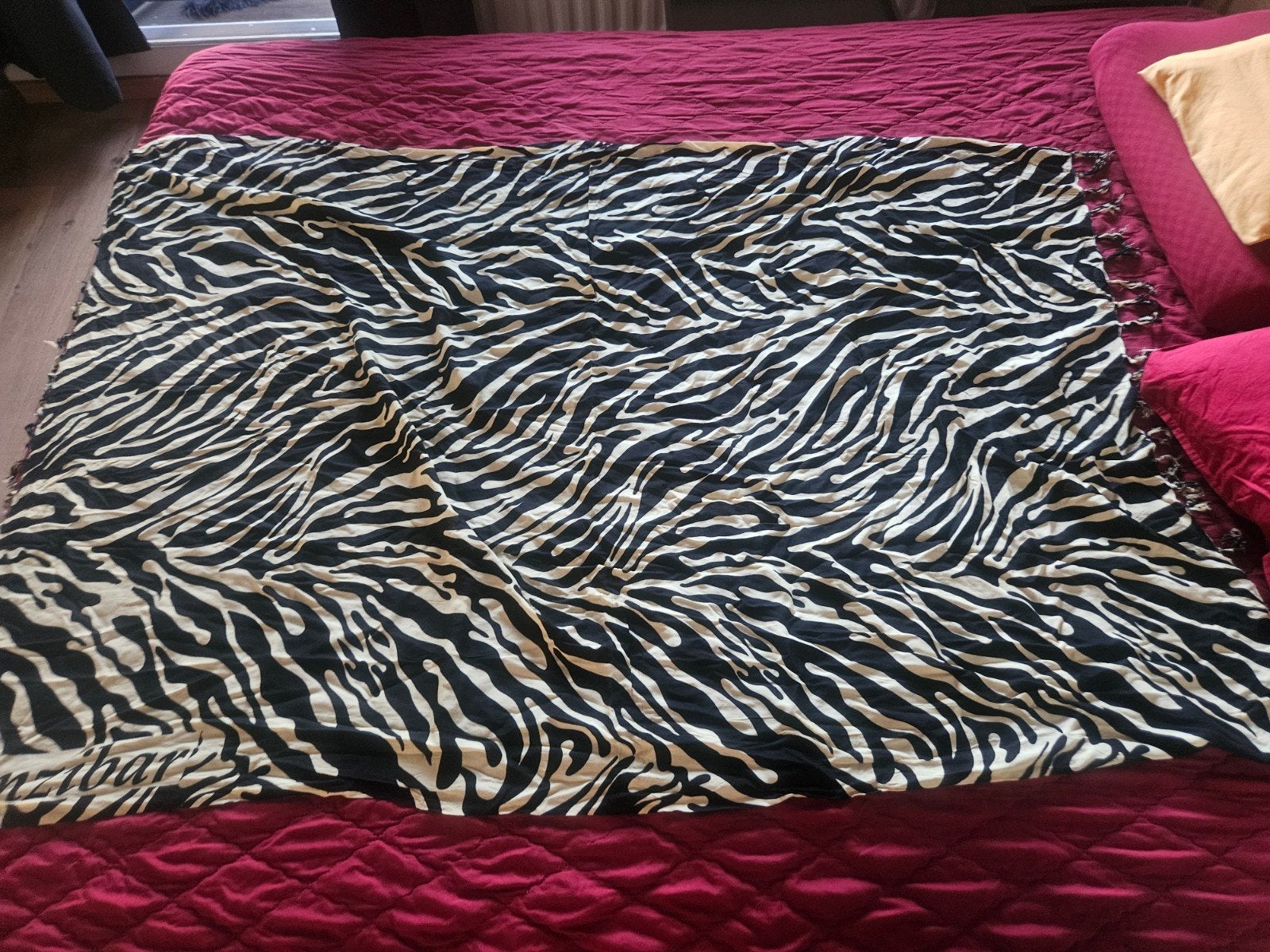 Grote Afrikaanse Omslagdoek / Pareo – Zebra Print Zanzibar, Maat 46/48 (XL) of groter, Ophalen of Verzenden, Sjaal, Onbekend