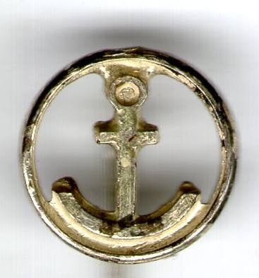 Anker in ring zilverkleurig speldje ( U_416), Ophalen of Verzenden, Nieuw, Transport, Speldje of Pin