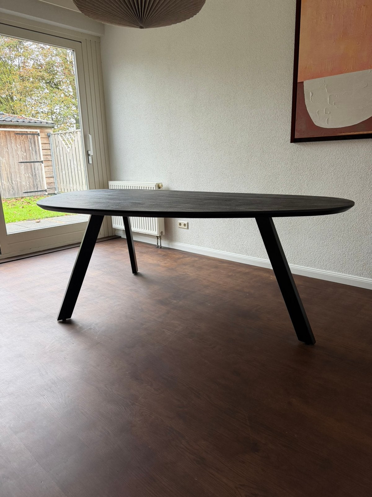 NOUS Living Arya eettafel - Zwart, Ovaal, Ophalen, 100 tot 150 cm, 200 cm of meer, Zo goed als nieuw