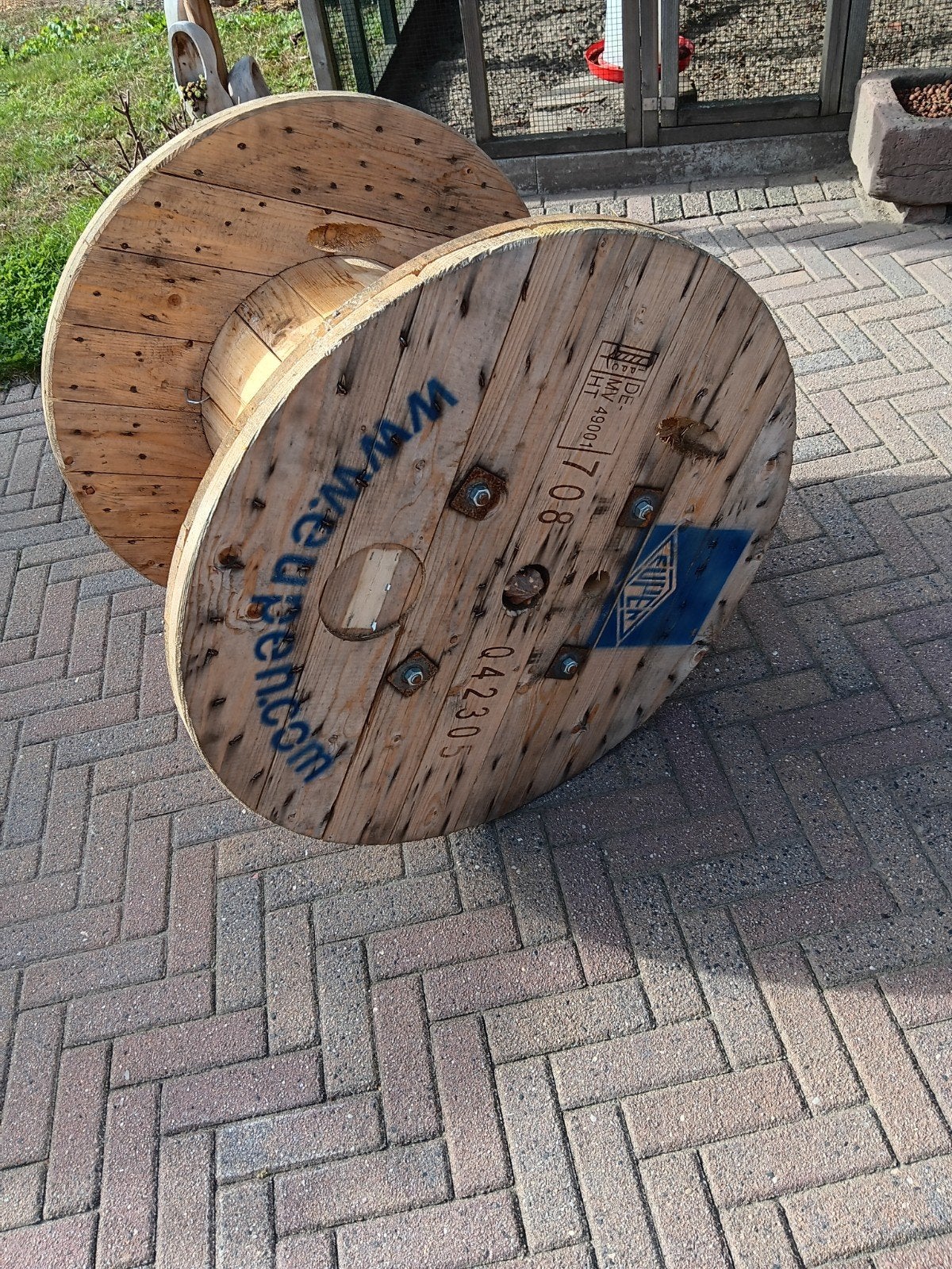 Houten haspel., Ophalen