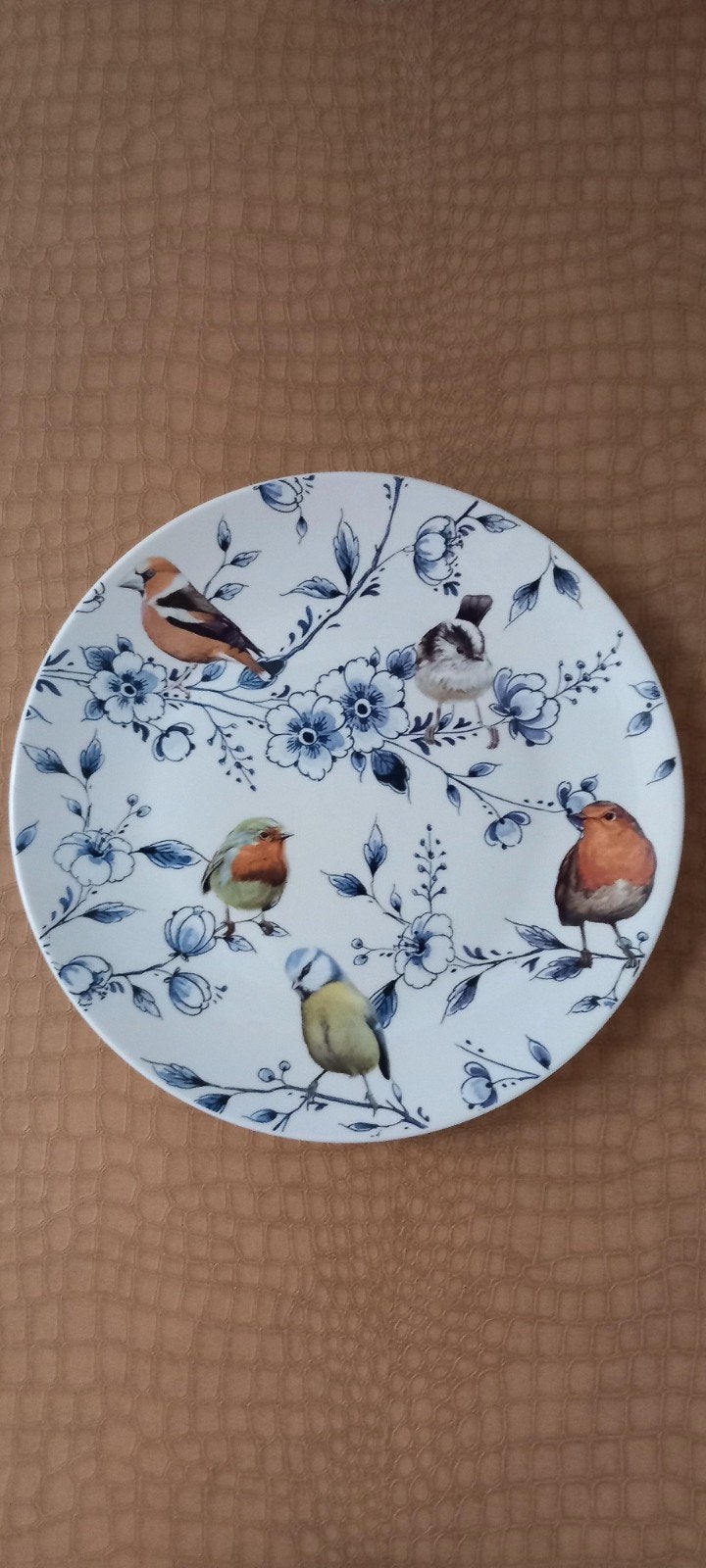 Heinen Delfts Blauw:Wandbord Bosvogels met Bloemen♥️NIEUW♥️, Huis en Inrichting, 1446dt, Nieuw, Ophalen of Verzenden, Heinen delfts Blauw