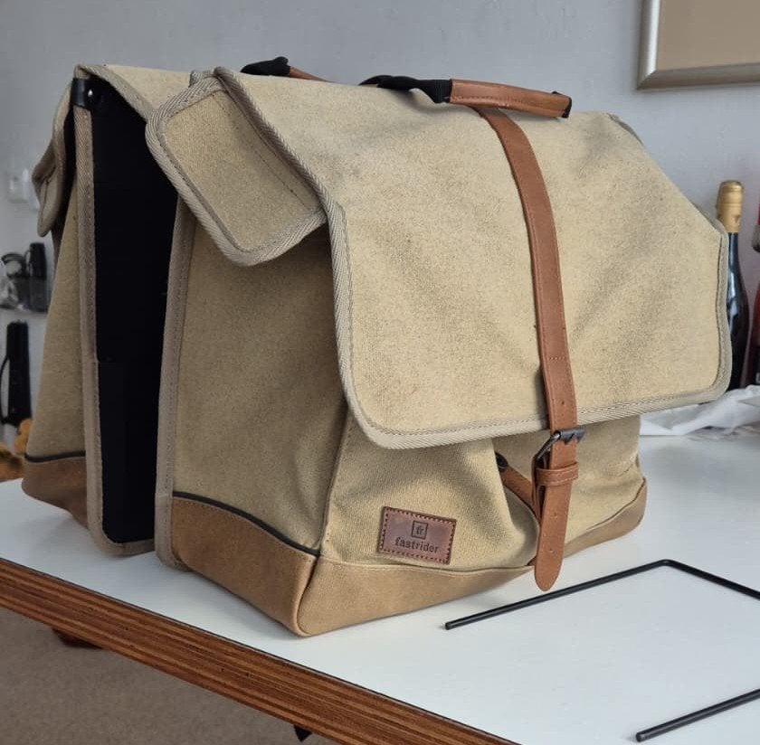 Fastrider Isas Dubbele Fietstas Beige - 33L z.g.a.n., Ophalen of Verzenden, Zo goed als nieuw, FastRider Originals