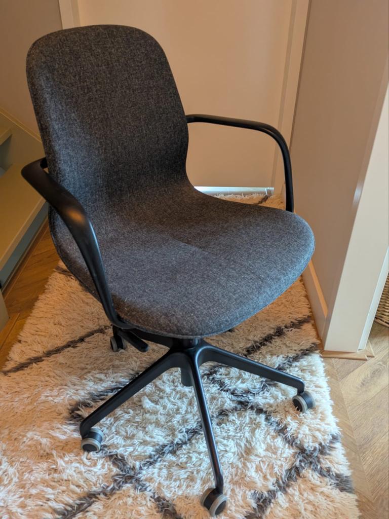 IKEA LÅNGFJÄLL bureaustoel - Grijs, Huis en Inrichting, Ophalen, Gebruikt, Grijs, Bureaustoel