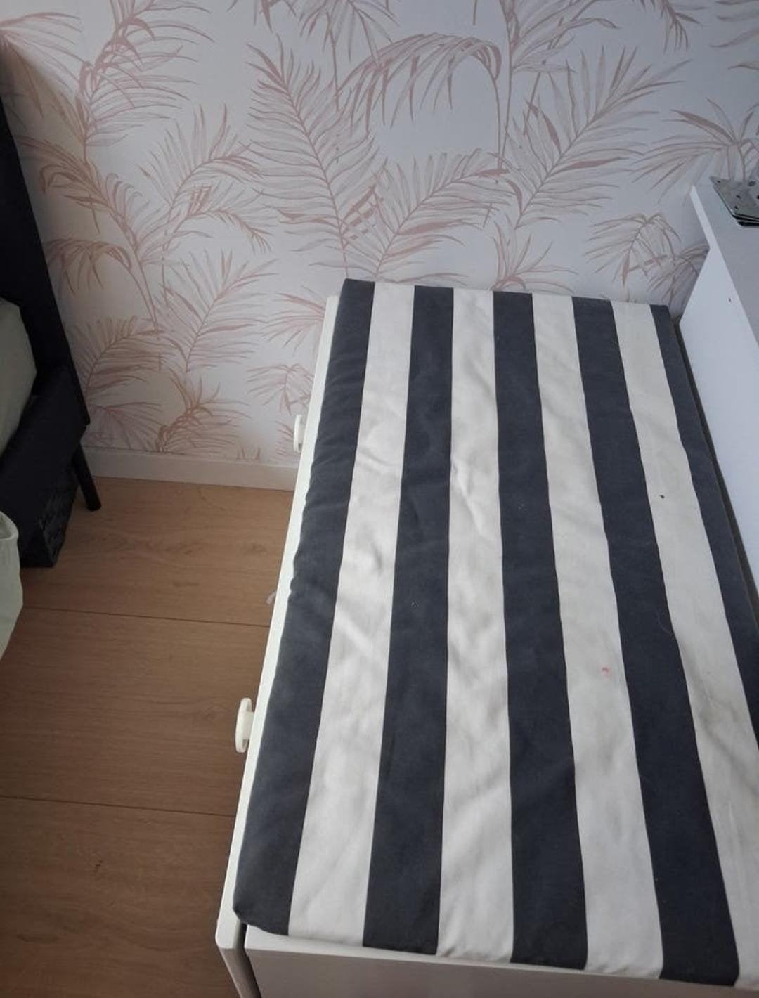 Witte opbergbank Ikea STUVA FOLJA met gestreept kussen, Ophalen, Gebruikt, Overige typen
