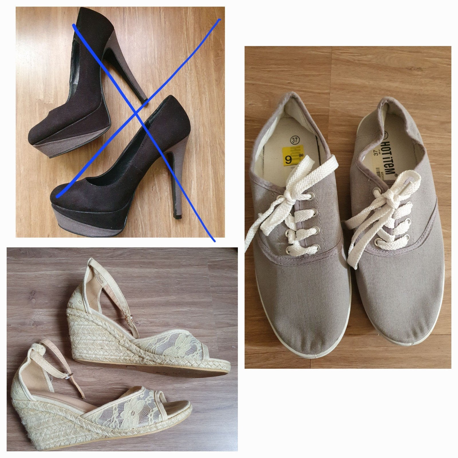 2 Paar Schoenen maat 37 - Gratis af te halen, Ophalen, Gedragen, Grijs, Sneakers of Gympen
