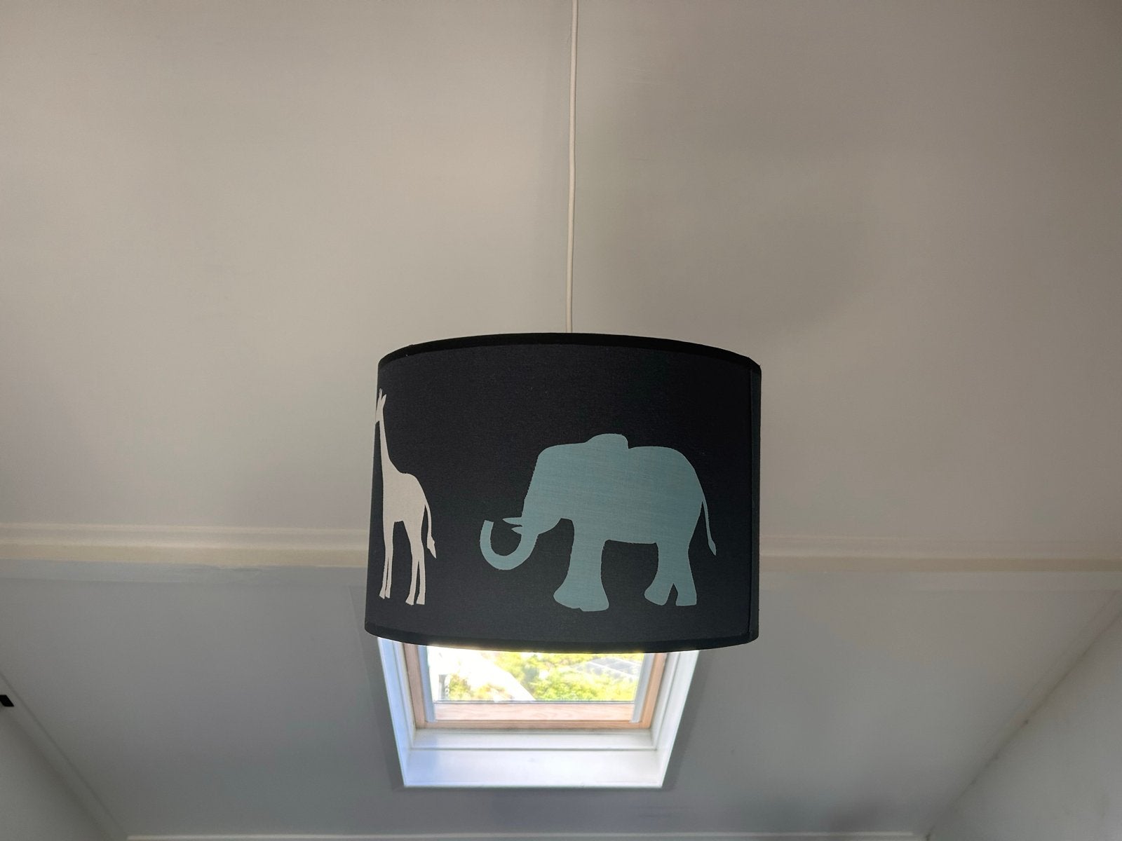 Handgemaakte lampenkap met dieren voor kinderkamer, Hanglamp, Meerkleurig, Rond, Ophalen of Verzenden