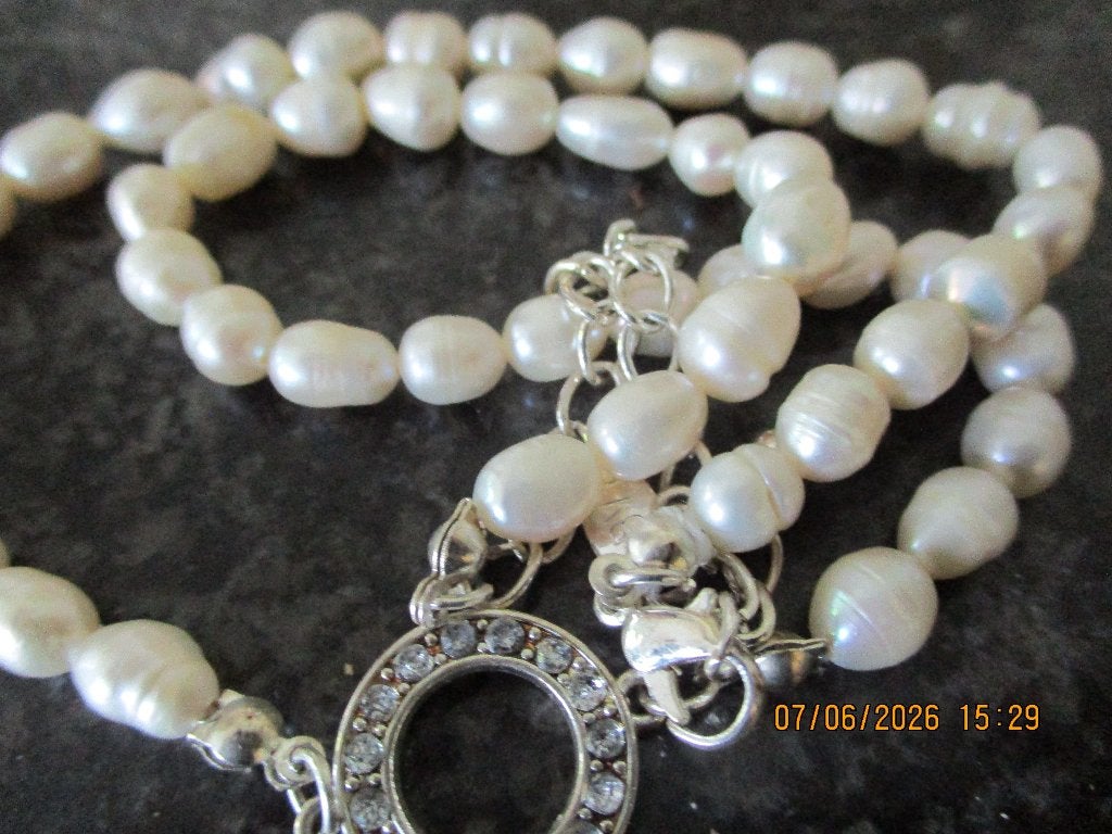 ketting met zoetwaterparels 55 cm lang,  25 gram, Ophalen