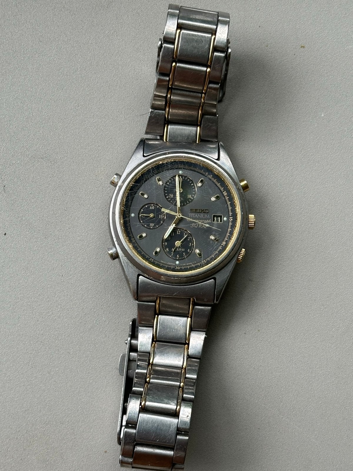 Seiko SQ100 Titanium Horloge - Heren Chronograaf, Sieraden, Tassen en Uiterlijk, Horloges | Heren, Ophalen, Gebruikt, Polshorloge