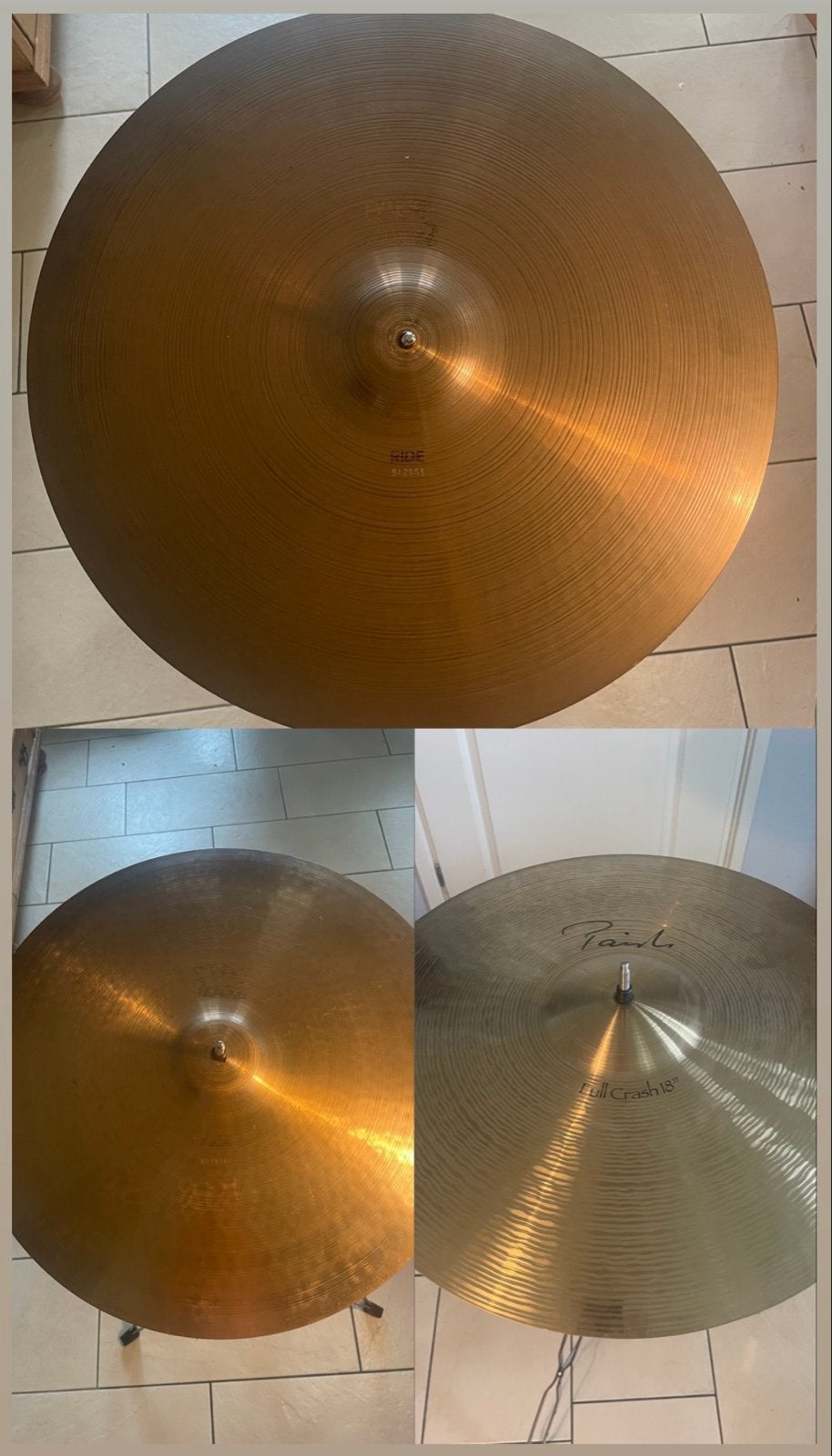 Paiste Bekkens: 2x 70's 2002 Black Label, 1x Signature 18", Ophalen of Verzenden, Gebruikt, Drums of Percussie